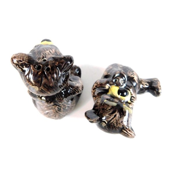 Black Bear Salt & Pepper Shaker Set Collectible Shakers Ceramic Pre-owned - Picture 4 of 11